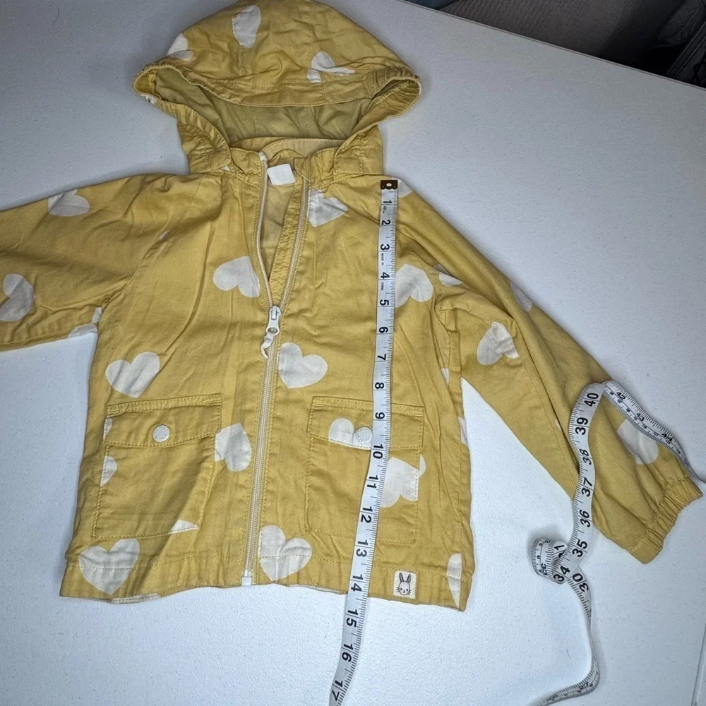 H&M jacket yellow with removable hood k41